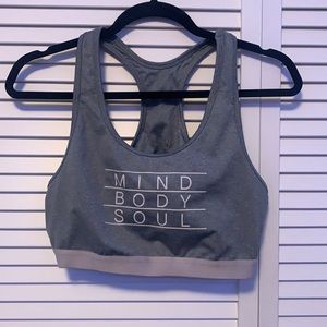 Grey Modern Spiritual Athleisure Sports Bra